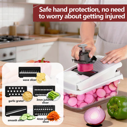 Multifunction Vegetable Chopper, Food Slicer, Dicer & Grater Tool