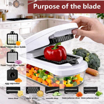 Snofrid Multifunction Vegetable Chopper, Kitchen Slicer, Dicer & Grater