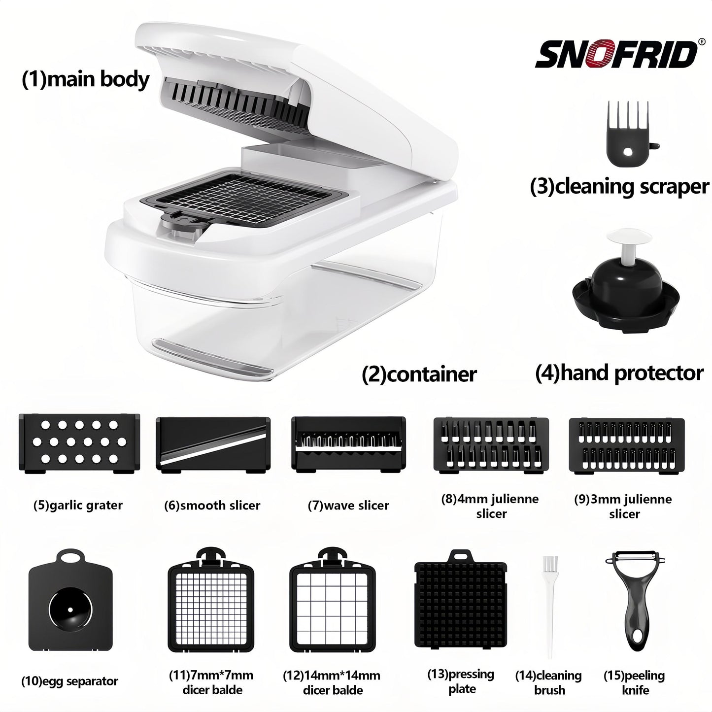 Multifunction Vegetable Chopper, Food Slicer, Dicer & Grater Tool